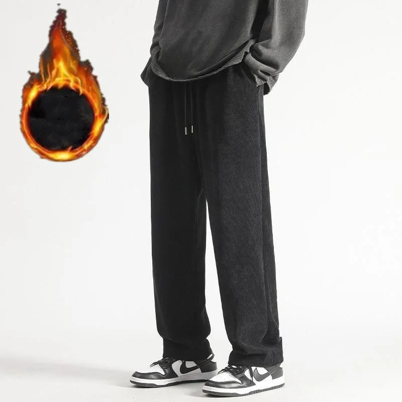 Men's Corduroy Fleece Pants | Warm Casual Trousers for Winter