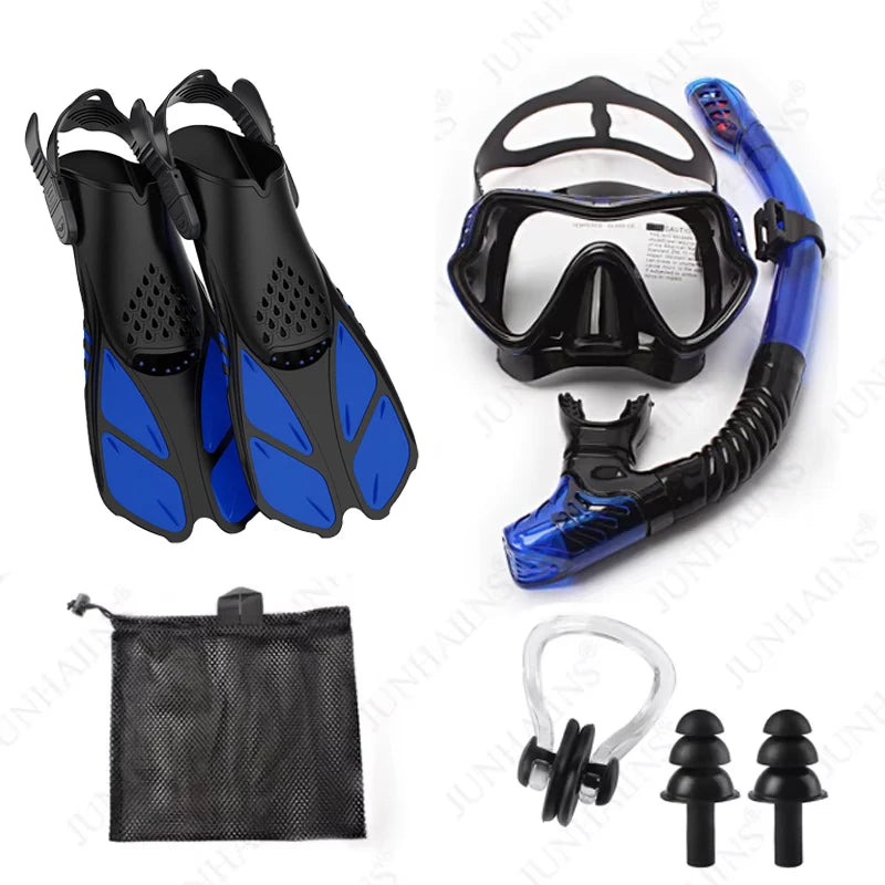 5PCS Snorkeling Set | Dive Mask, Snorkel & Adjustable Fins
