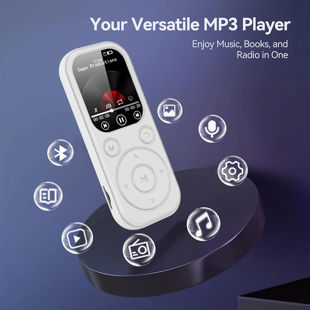 Compact MP3 MP4 Music Player | Bluetooth, Alarm Clock & E-Book