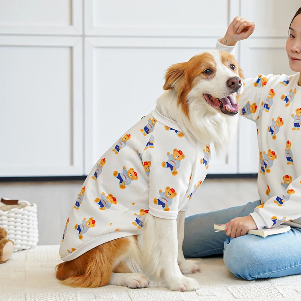 Fleece Hoodie for Dogs | Adorable Bear Print Pet Vest