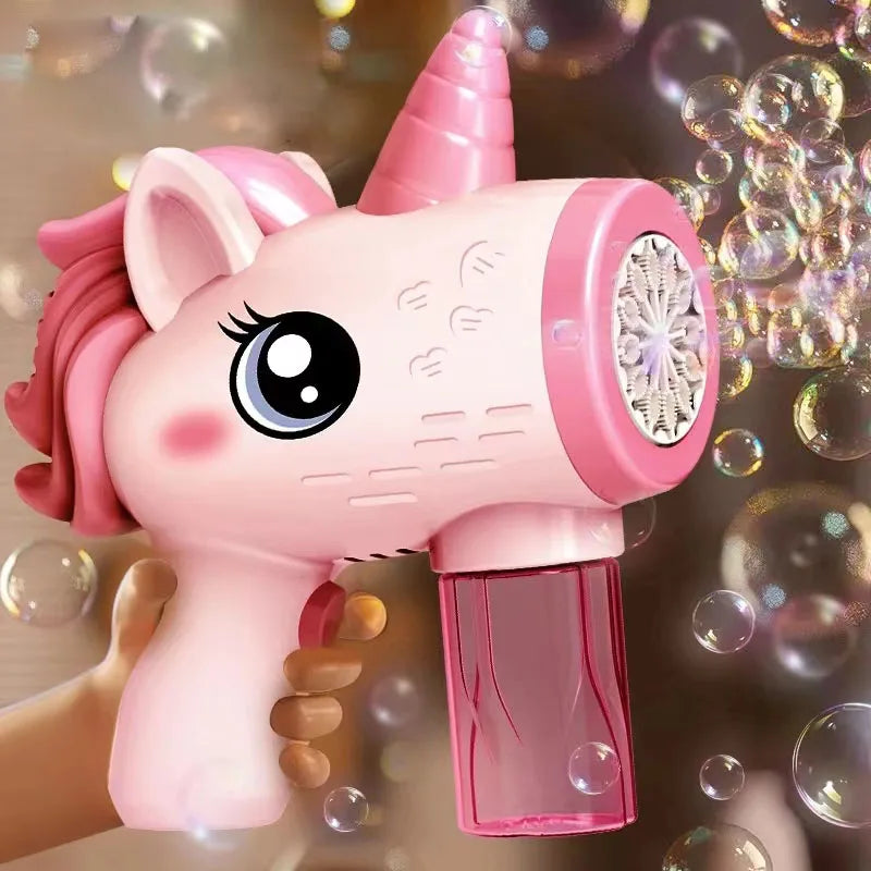 Unicorn Electric Bubble Gun | Automatic Soap Blower for Kids