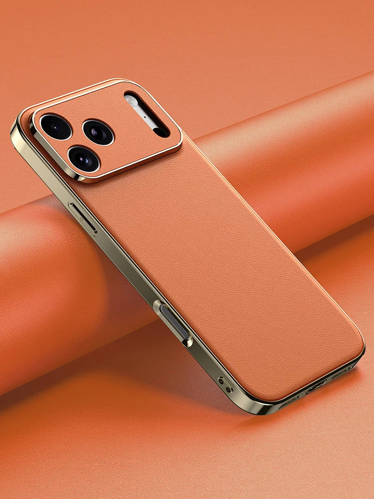 Funda de lujo de piel para iPhone | Protección total de la lente