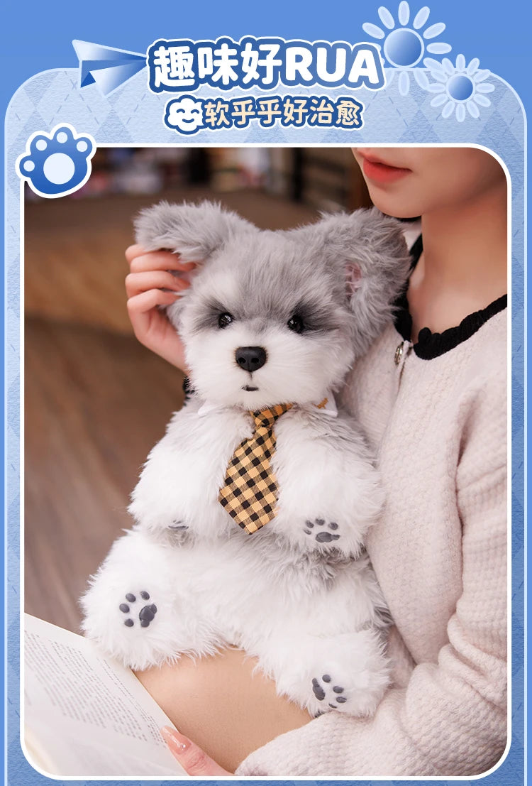 Trendy Cartoon Schnauzer Plush Backpack | Stylish Women's Bag