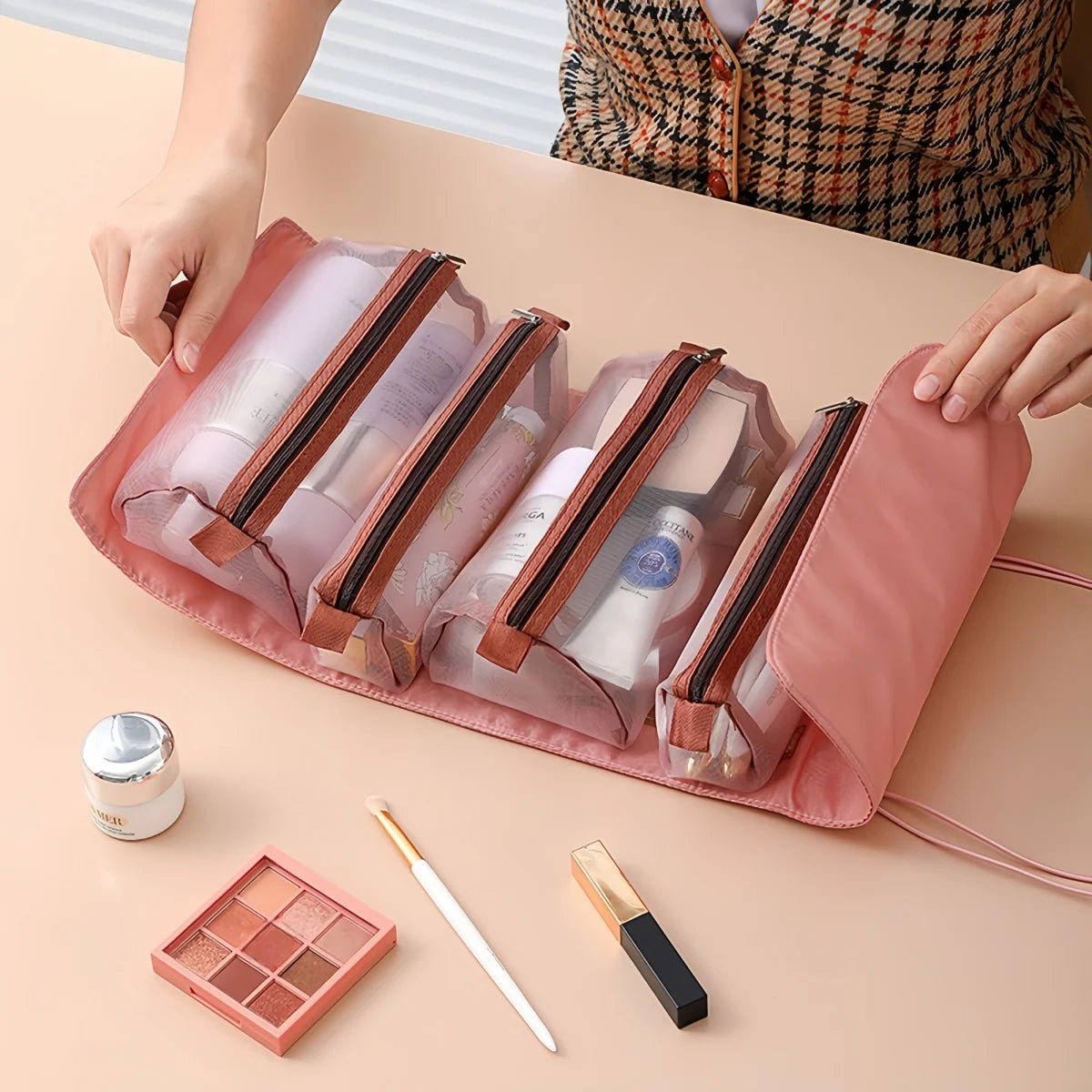 Large Capacity 4-in-1 Travel Refillable Bottles & Organizer Set