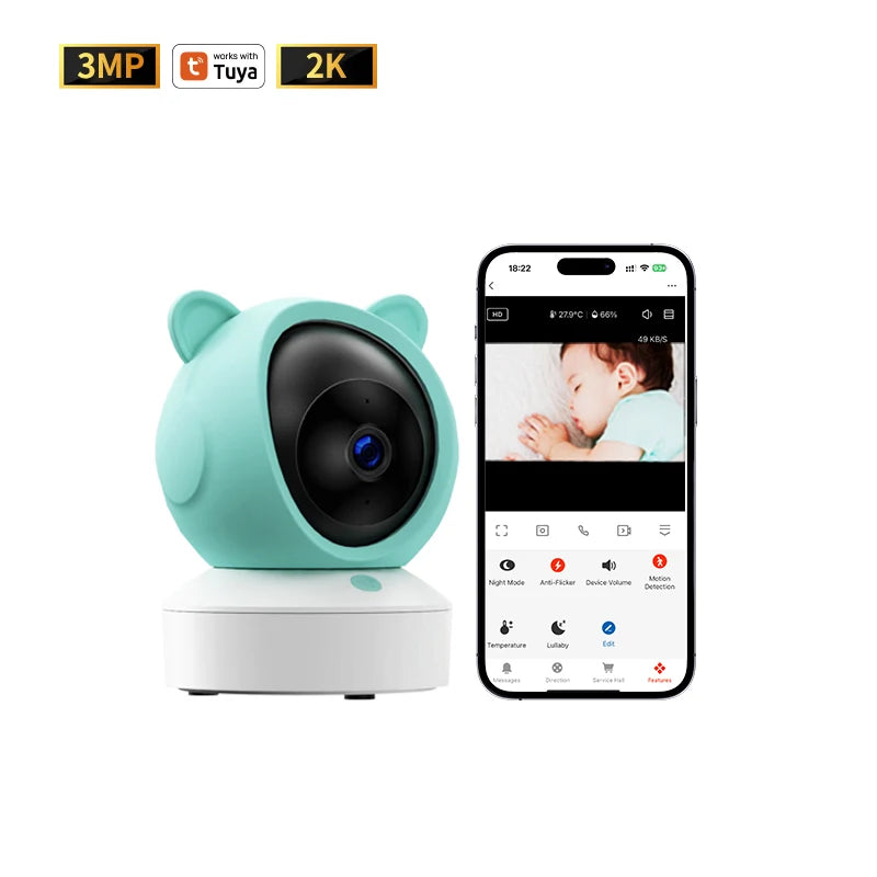 Smart Baby Monitor with 2K Camera & Night Vision for All Parents