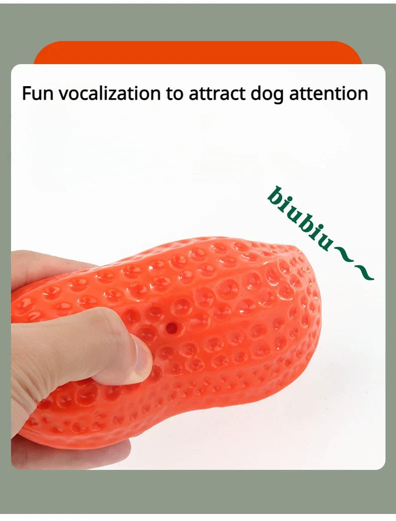 Interactive Dog Chewing Toy | Peanut Shaped Squeaker for Teeth Care