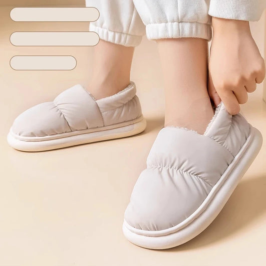 Pantuflas de algodón con retazos para mujer | Zapatillas cálidas antideslizantes para interiores