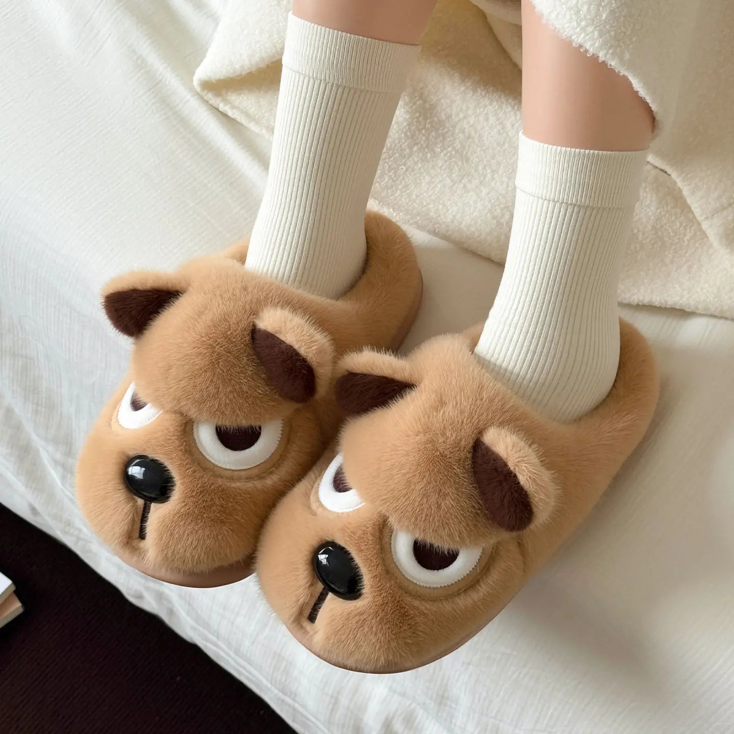 Men's Winter Cotton Slippers | Cozy Plush Indoor Shoes