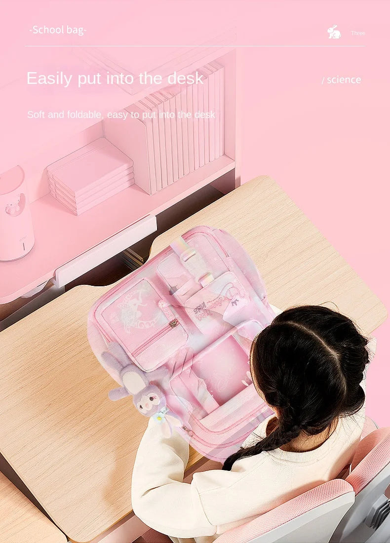 Cute Waterproof Rainbow Backpack for Girls | Spine Support Design