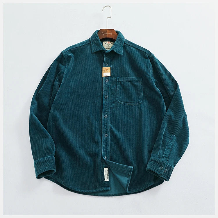 Men's Chunky Corduroy Long Sleeve Shirt | Stylish Autumn Essential