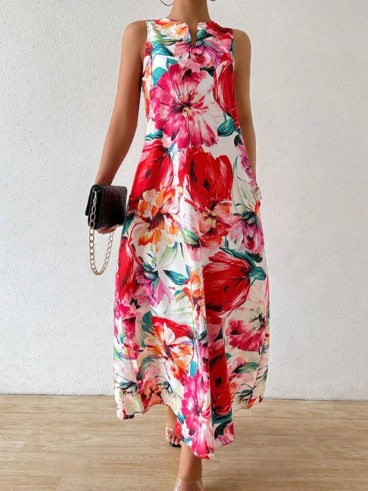 Women's Floral Print V-Neck Sleeveless Dress | Effortless Summer Style