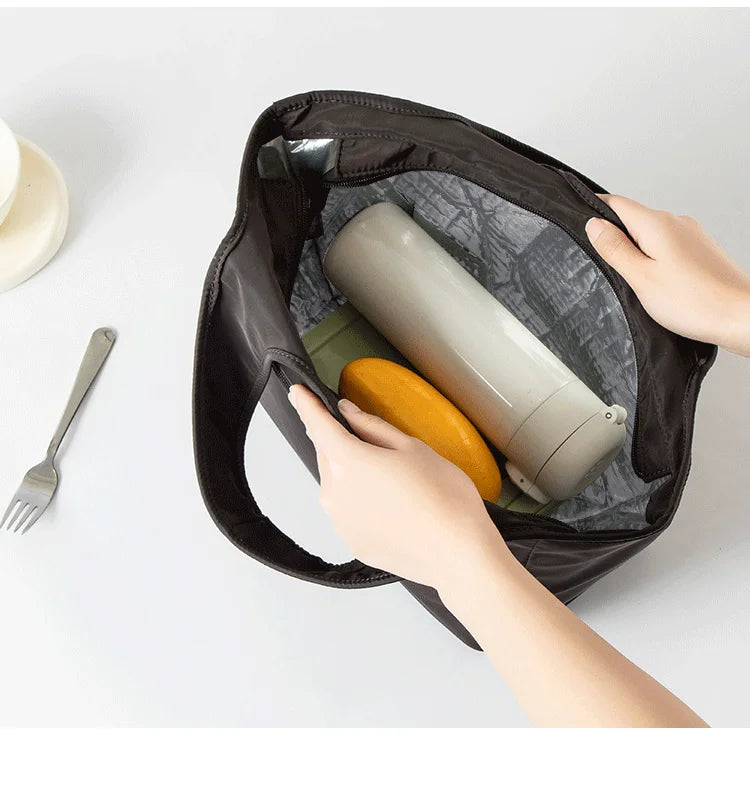 Insulated Lunch Bag Tote Waterproof Portable Large Capacity Bento Box Bag Thermal Cooler Handbag for Office School Picnic