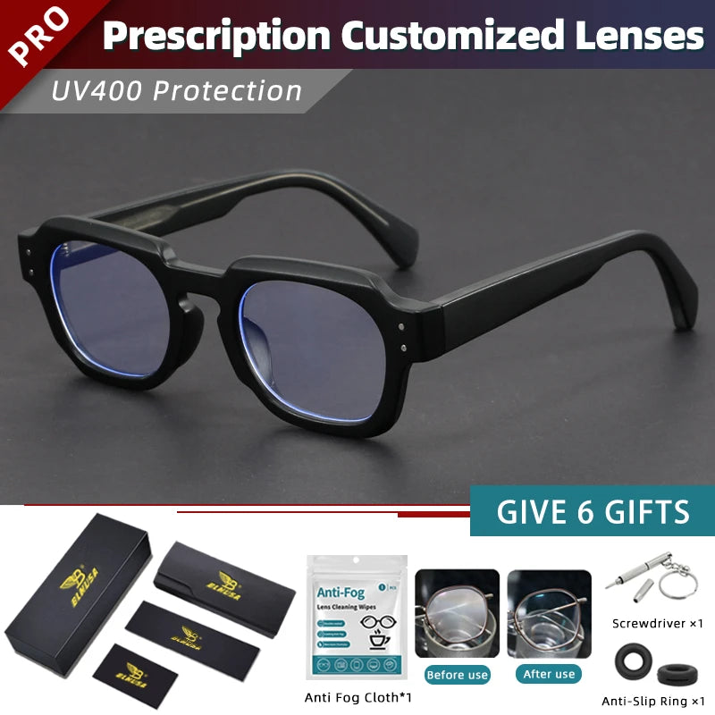 Men's Trendy Square Prescription Glasses | Photochromic UV Protection 2026