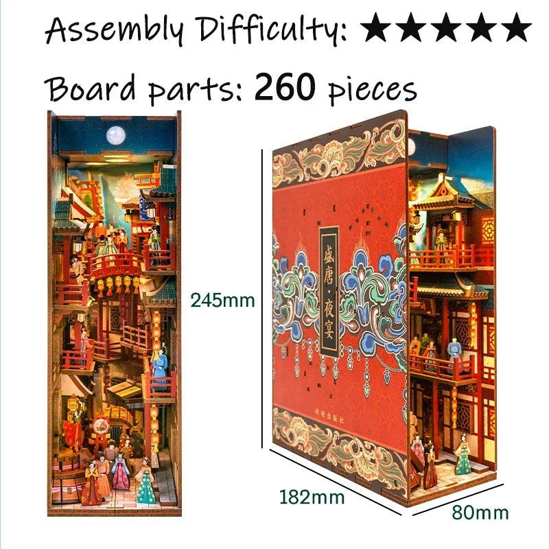 Kits insertables de estantería de madera para rincones de lectura (DIY) | Decoración miniatura creativa