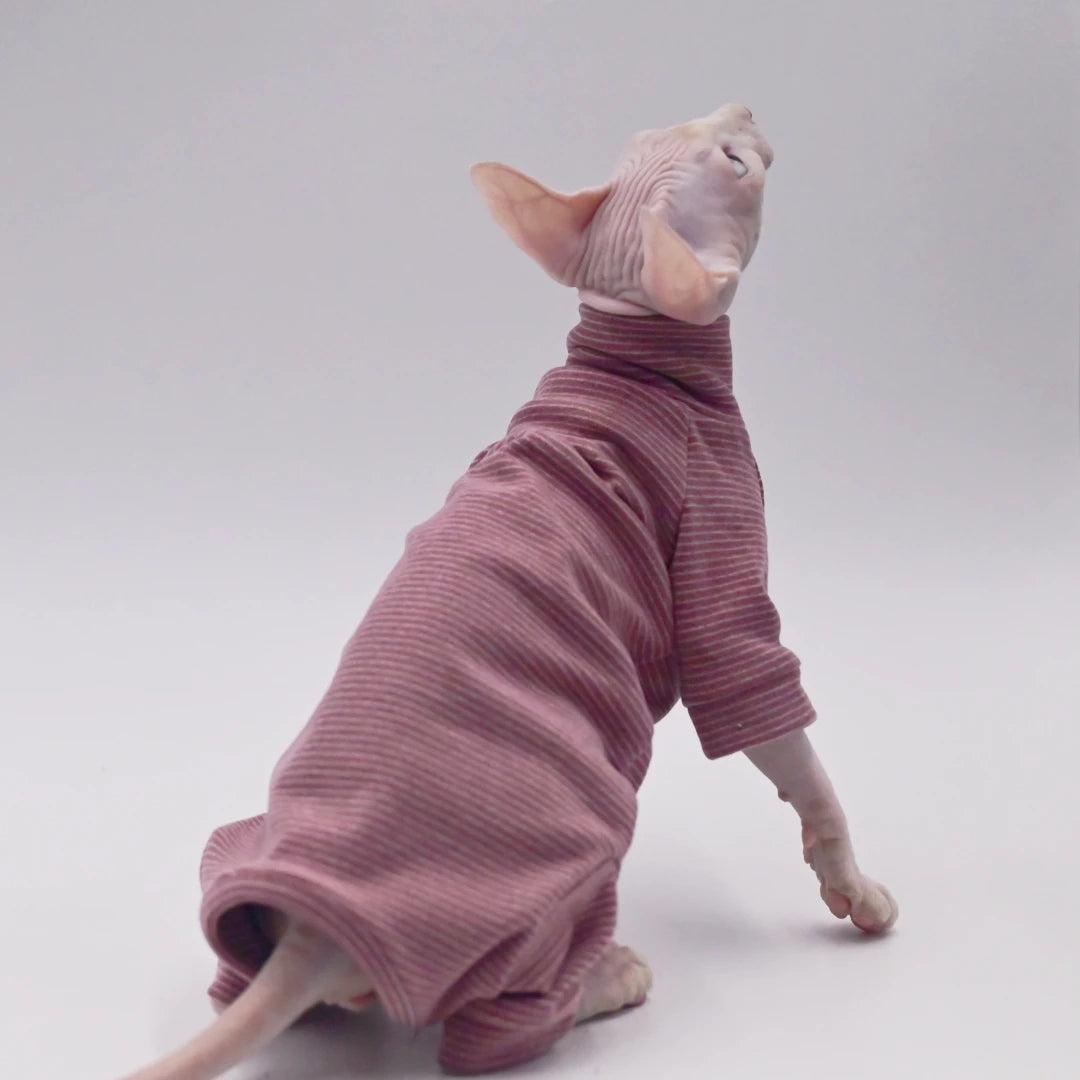 Sudadera con capucha cálida y suave para gatos sin pelo | Ropa acogedora para otoño-invierno