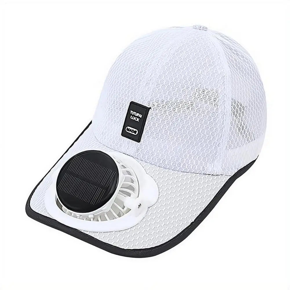 Breathable Summer Mesh Baseball Hat with Solar Fan & UV Protection