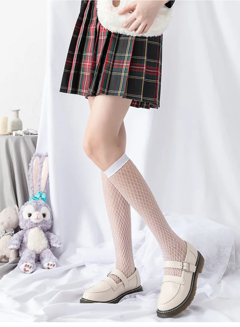 Stylish Mesh Fishnet Stockings for Women | Fashionable Knee Socks