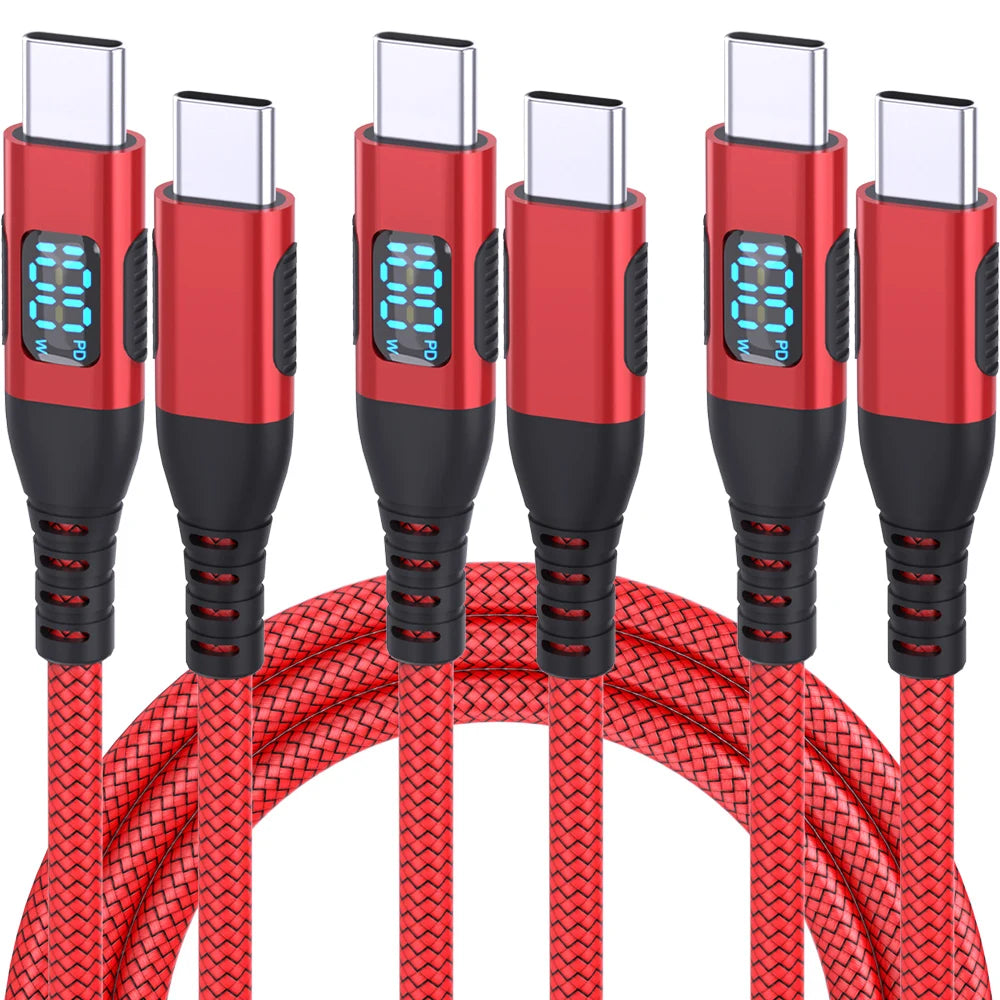 USB C to Type C Fast Charging Cable with LED Display | 100W Power