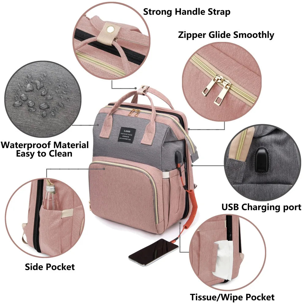 Lightweight Portable Mommy Bag | Large-Capacity Travel Backpack