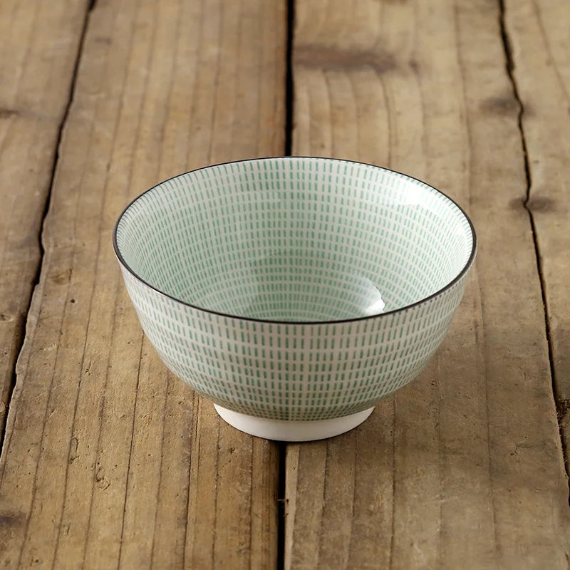 Cuenco de arroz de cerámica estilo japonés de 4.5 pulgadas | Vajilla elegante