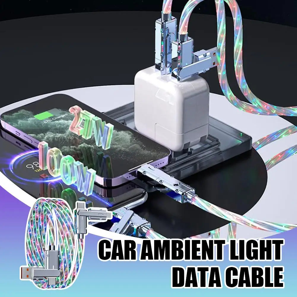 Multicolor Fast Charging LED USB Cable | 4 in 1 Type C Cable