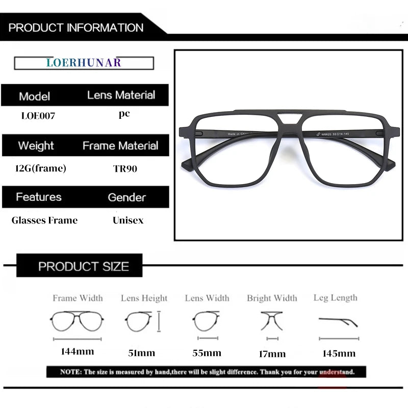Myopia Eyeglasses with Anti Blue Light & Photochromic Lenses