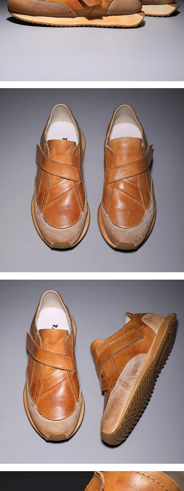 Handcrafted Men's Retro Casual Sneakers | Calf Leather Sneakers