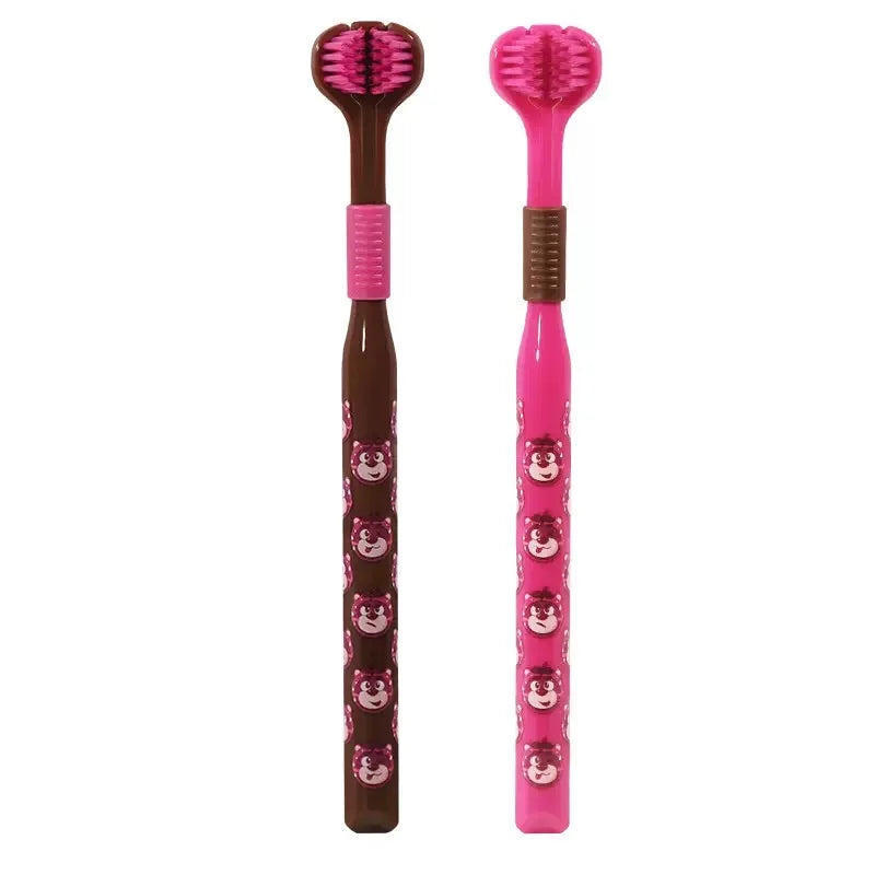 Three-Sided Soft Toothbrush Set with Travel Case & Floss