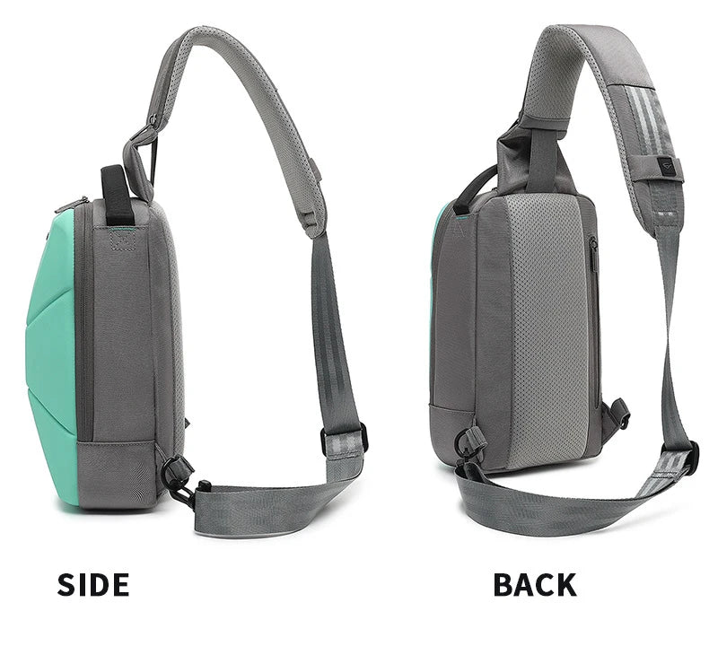 Men's Waterproof Chest Bag with USB Port | Stylish & Lightweight