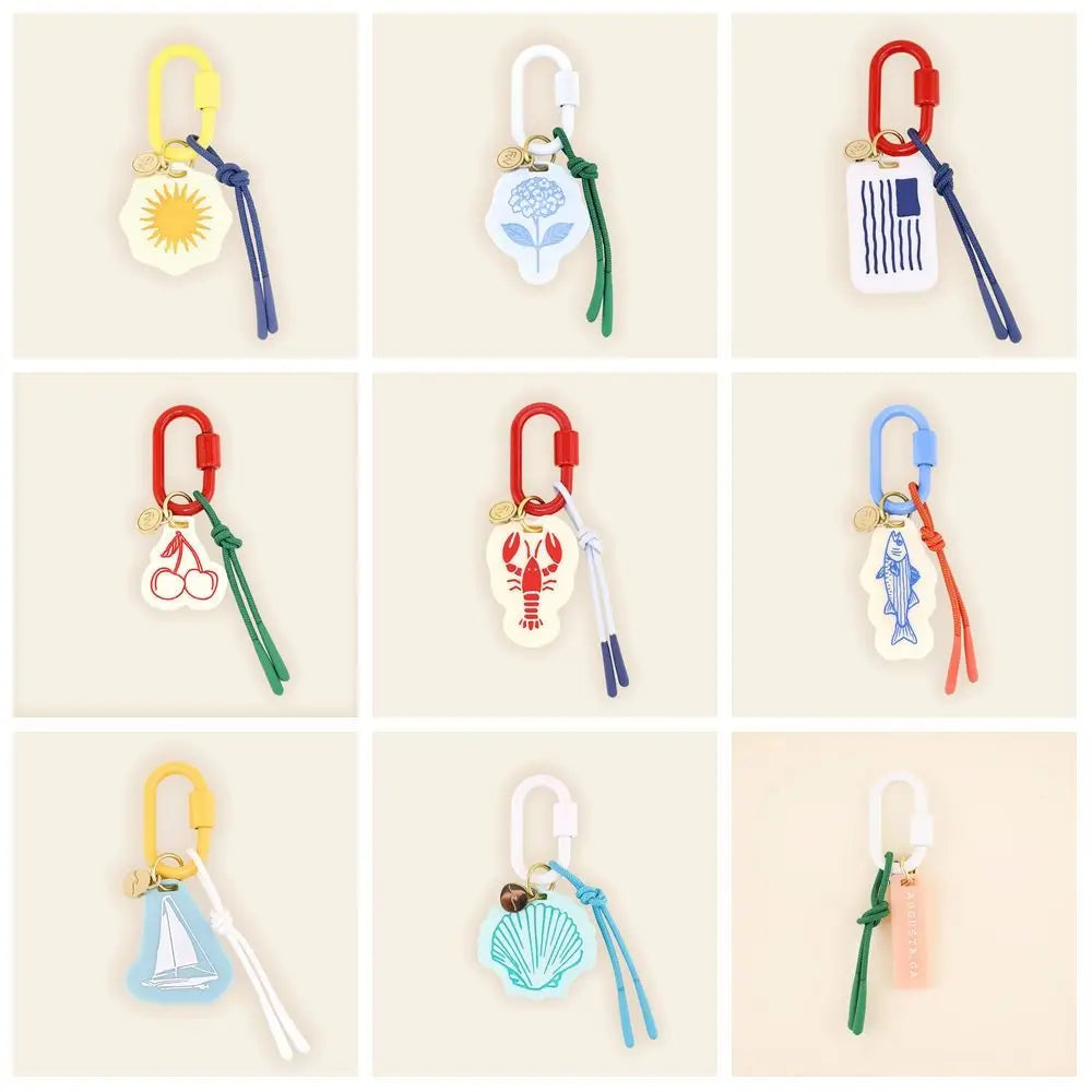 Retro Acrylic Charms Keyring | Cute Woven Pendant for Bags