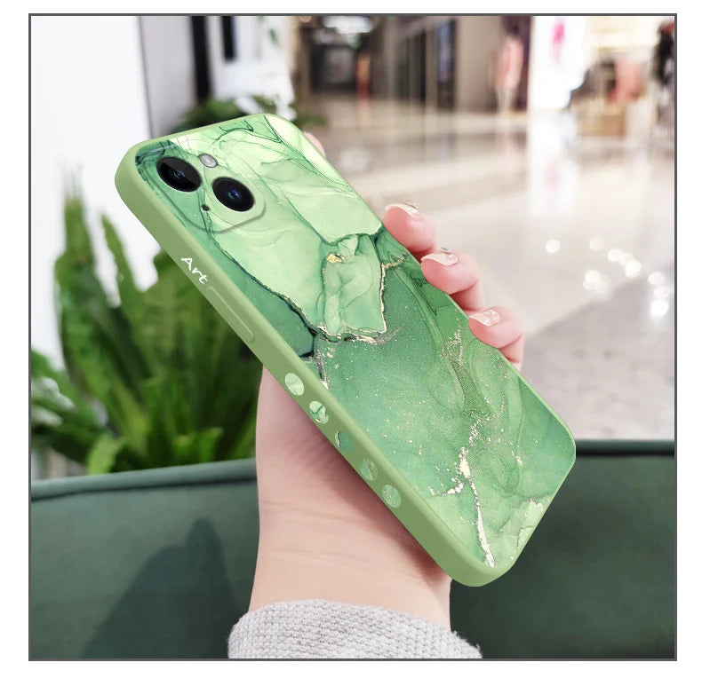 Marble Texture Phone Case For iPhone 16 16E 15 14 13 12 11 X XR XS SE2 SE2020 8 7 6 6S Plus Pro Max Mini Silicone Cover