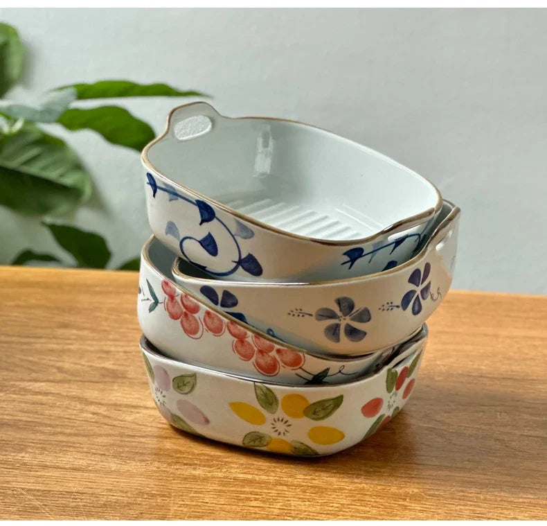 Elegant Hand-Painted Ceramic Bowl | Stylish Home Dining Decor