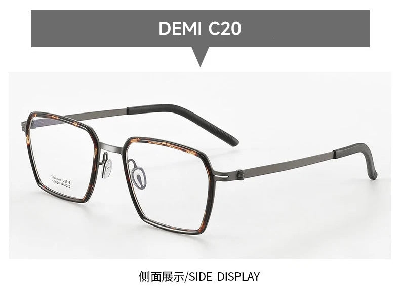 Simple Geometric Polygon Fashion Titanium Glasses | Blue Light Protection
