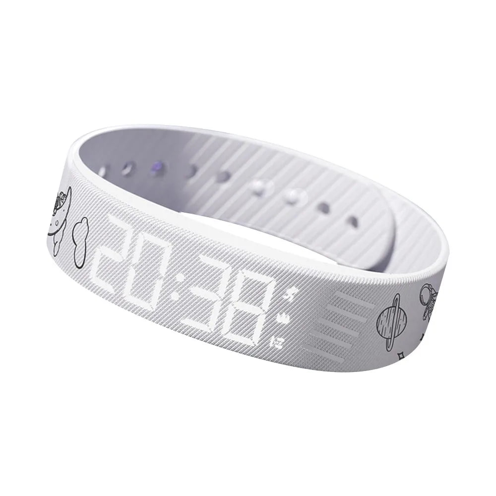 Adjustable Silicone Snooze-proof LED Alarm Clock Bracelet
