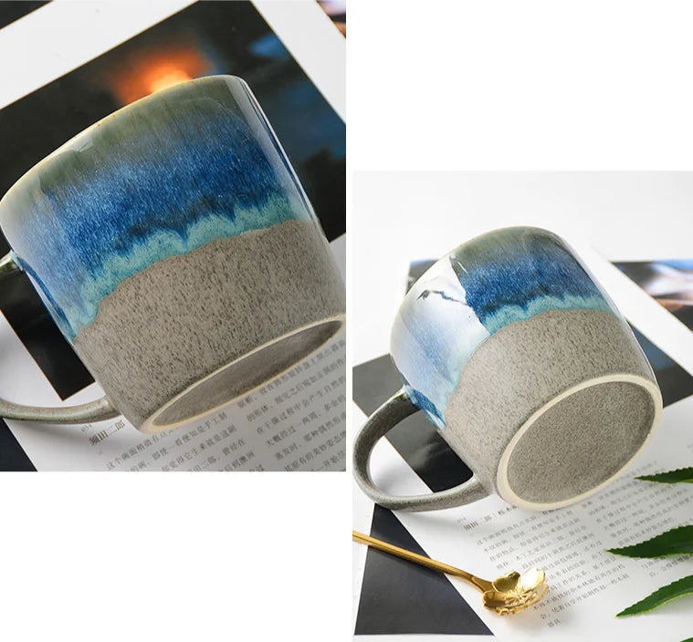 350ml Gradual Change Ceramic Coffee Mug | Retro Starry Drinkware