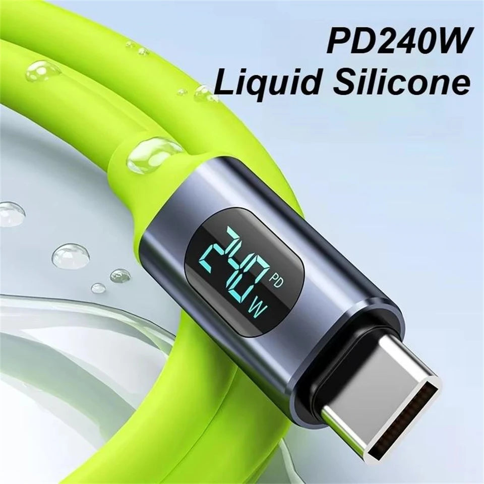 100W USB Type C Cable | Fast Charging Data Cord with LED Display
