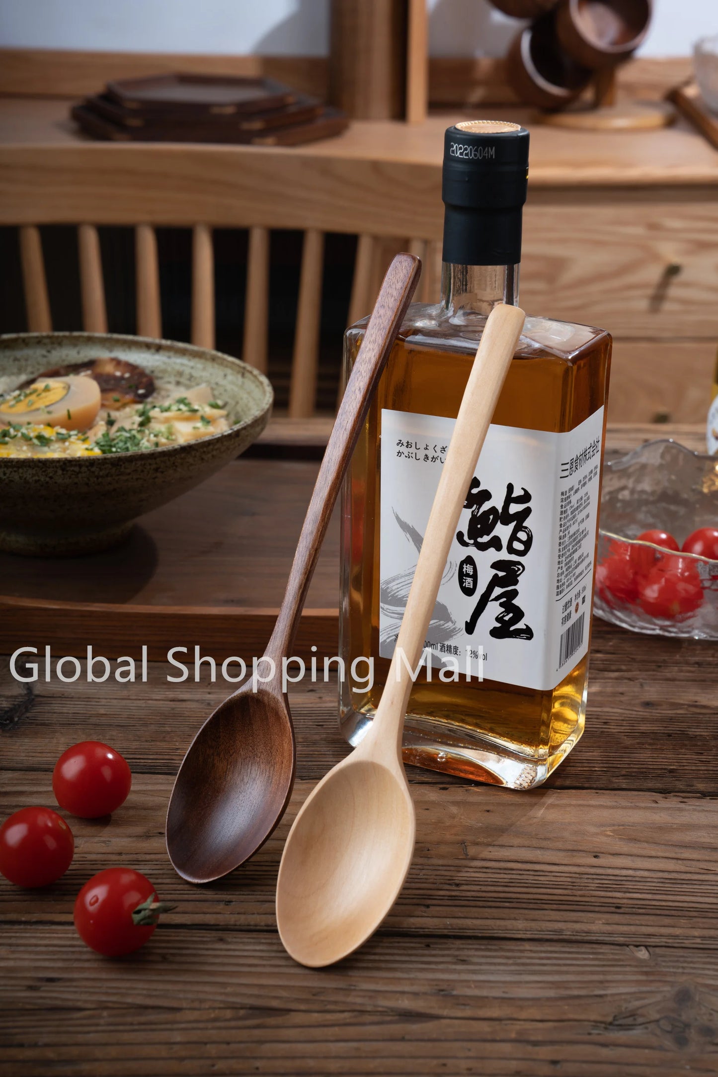 Cucharas de Sopa de Madera Ecológicas | Juego de 6 Utensilios de Mango Largo