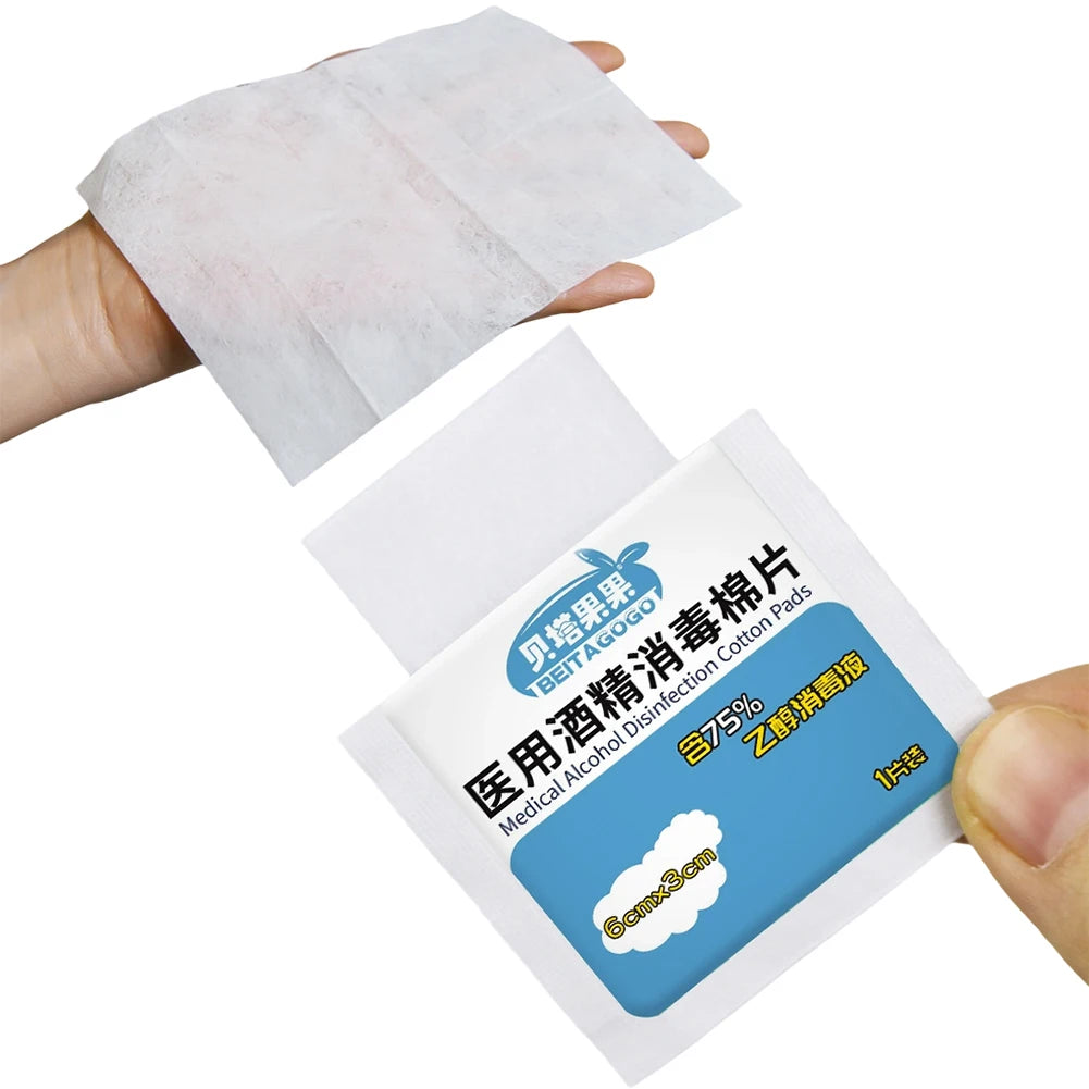 50/100pcs Alcohol Prep Pads Disinfectant Swabs Wipes Cleaner 70%-80% Alcohol Content for Mobile Phone Camera Utensils Cleaning