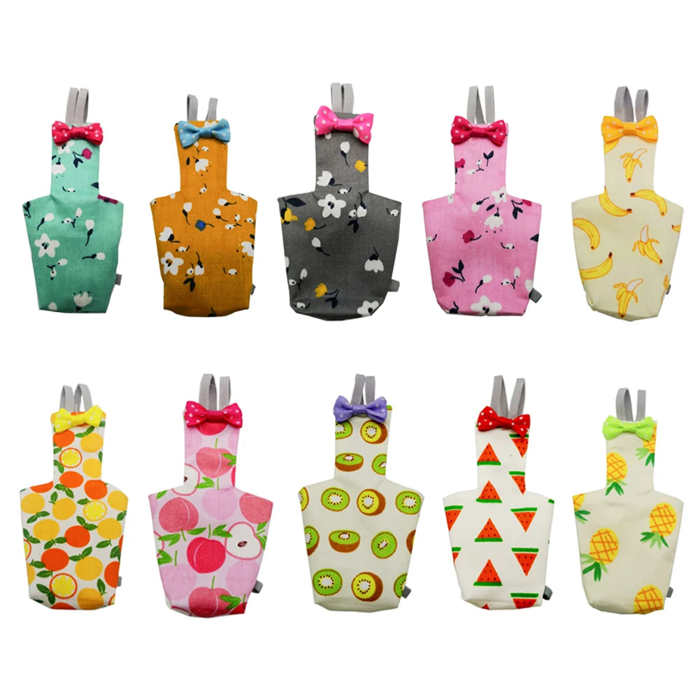 Cute Colorful Fruit Floral Bird Diaper | Washable Pet Flight Suit