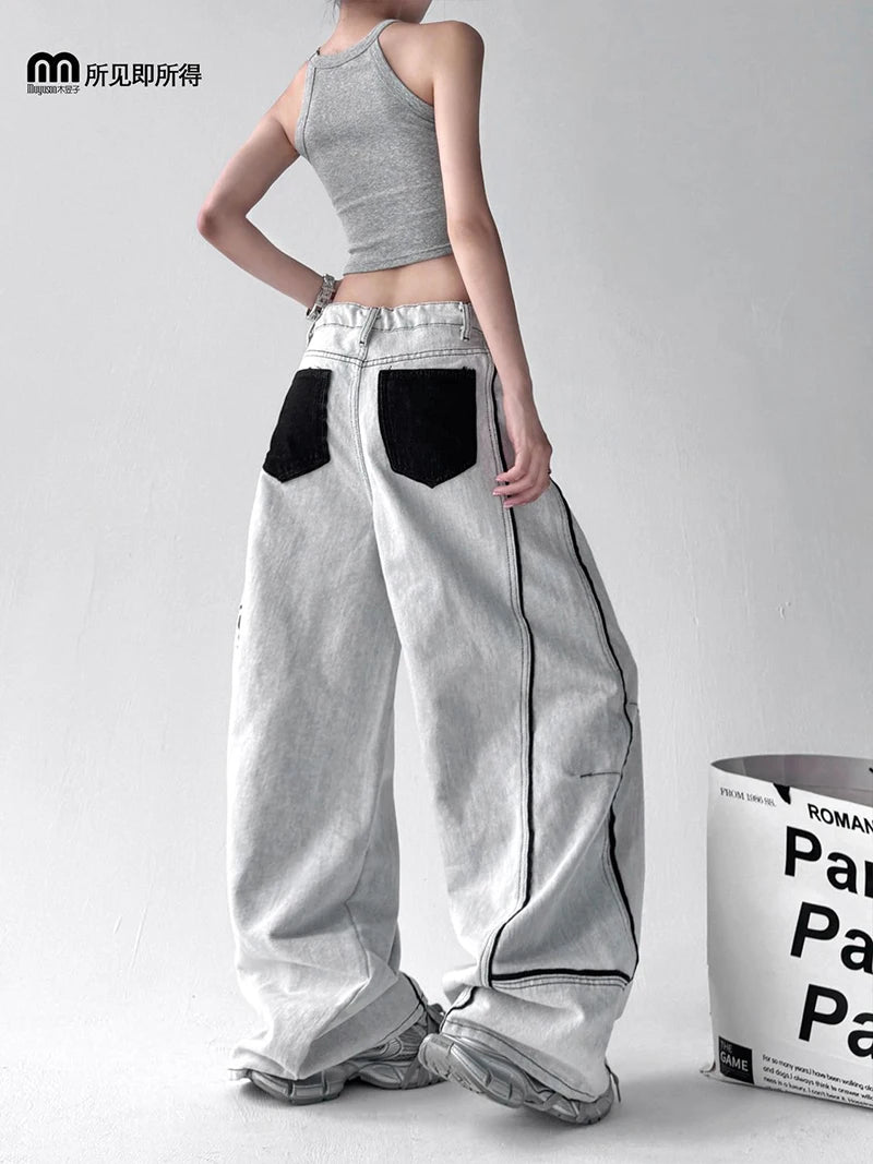 Vintage Wide Leg Denim Jeans for Women | Retro Streetwear Style 2026