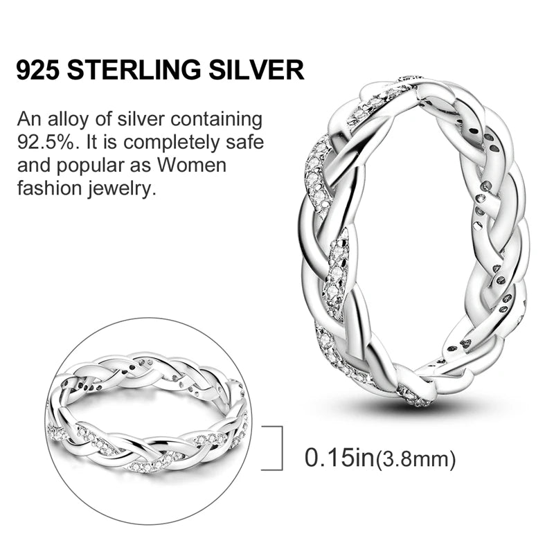 High-Quality 925 Sterling Silver Infinite Love Ring for Women
