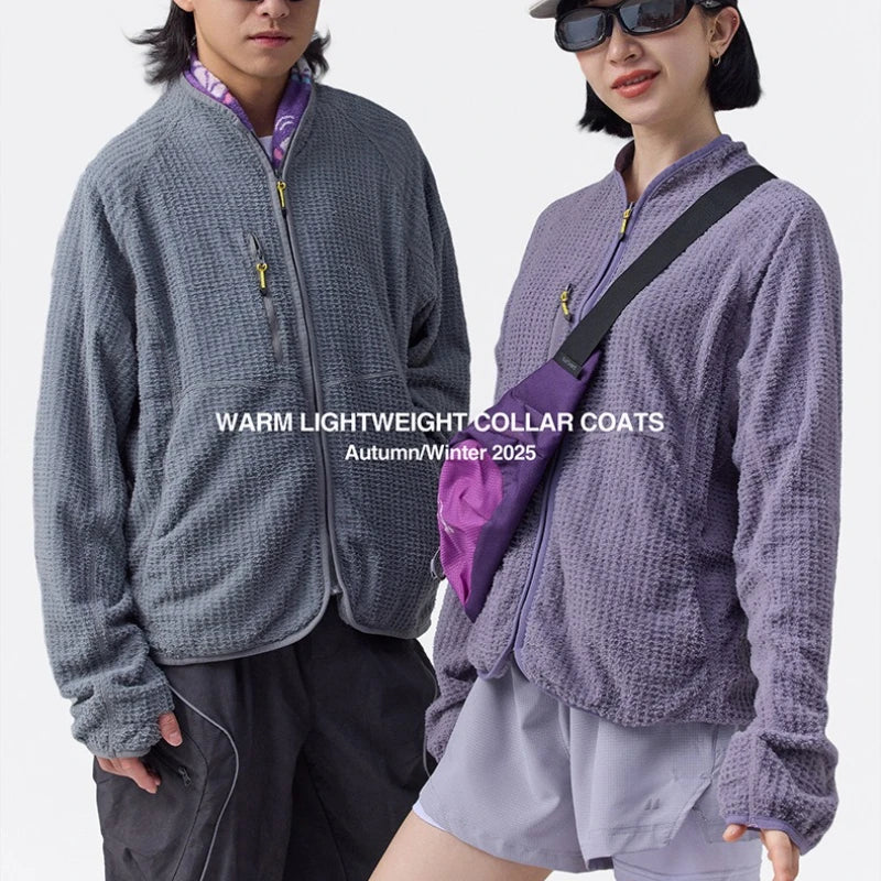 Men's Ultra-Lightweight Grid Fleece Jacket | All Season Thermal Mid-layer