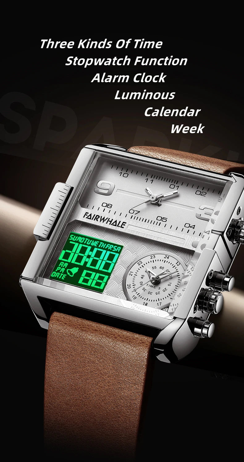 Elegant Men's Electronic Quartz Watch | Luminous Vintage Sports Timepiece