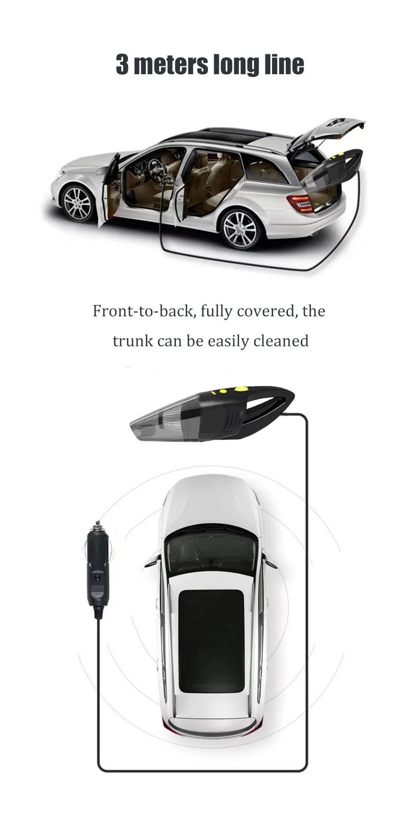 Portable Car Vacuum Cleaner | Effortless Cleaning for Your Vehicle