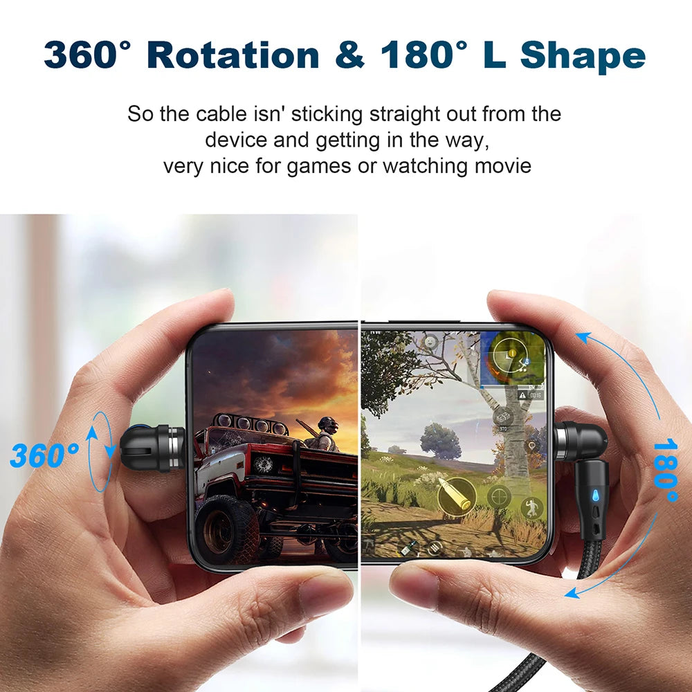 5A Magnetic Fast Charging Cable | 540° Rotating Design