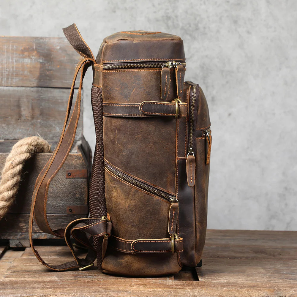 Vintage Genuine Leather Backpack | Stylish Outdoor Travel Bag
