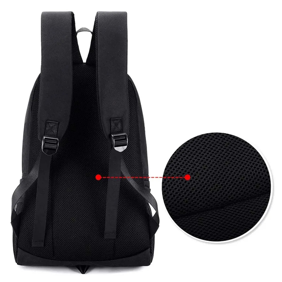 Luminous Shark Mouth Backpack | USB Laptop Travel Bag for Teens