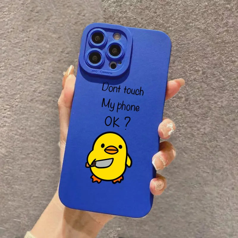 Cute Minimalist Cartoon Duck Silicone Phone Case | Stylish Protection