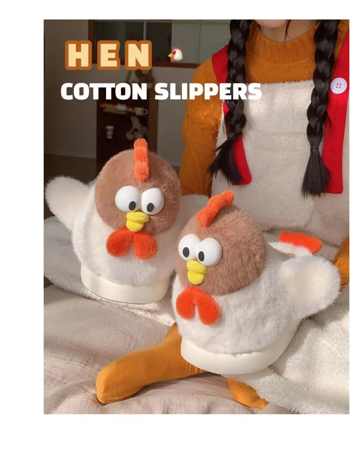 Women's Cute Chick Plush Slippers | Fluffy Warm Winter Shoes