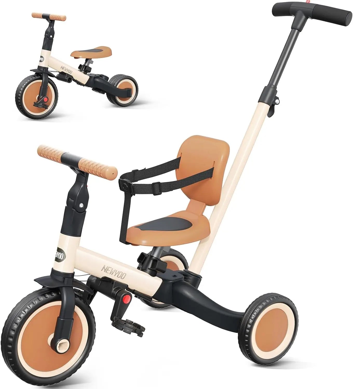 Versatile Toddler Tricycle with Push Handle for Young Adventurers